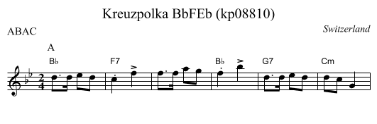 Kreuzpolka BbFEb (kp08810) - staff notation
