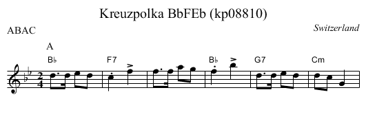 Kreuzpolka BbFEb (kp08810) - staff notation
