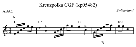 Kreuzpolka CGF (kp05482) - staff notation