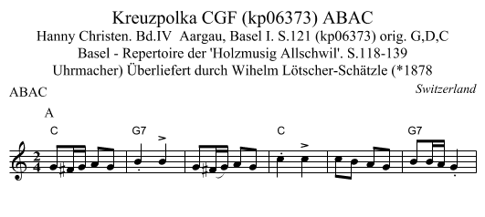Kreuzpolka CGF (kp06373) ABAC - staff notation