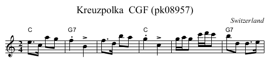Kreuzpolka  CGF (pk08957) - staff notation