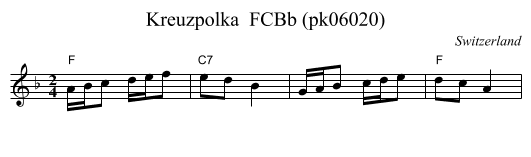 Kreuzpolka  FCBb (pk06020) - staff notation