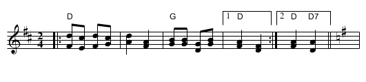Kriči kriči tiček (D/G) - staff notation