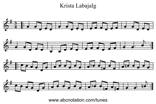 Krista Labajalg - staff notation