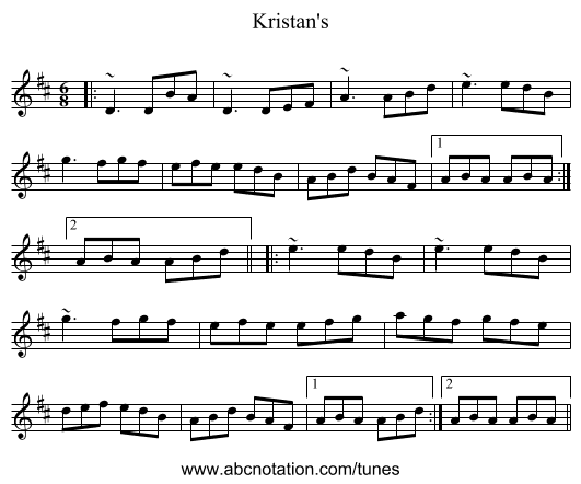 Kristan's - staff notation