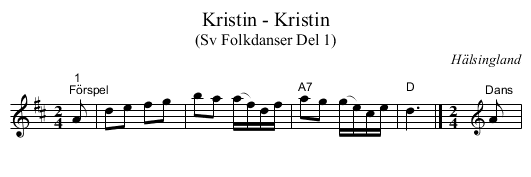 Kristin - Kristin - staff notation