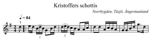Kristoffers schottis - staff notation