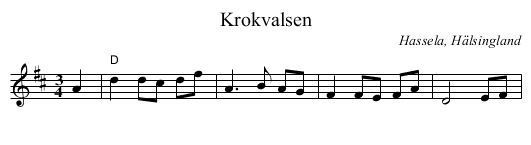 Krokvalsen - staff notation