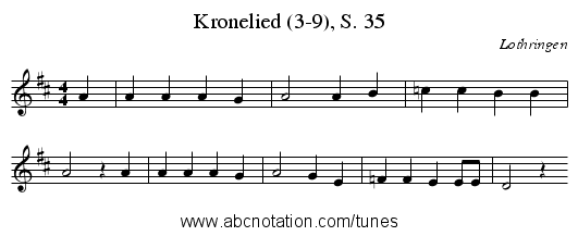 Kronelied (3-9), S. 35 - staff notation