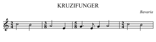 KRUZIFUNGER - staff notation