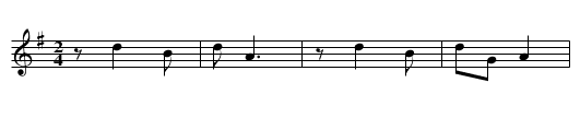 Kua n?xu, prahlende Schwiegertochter - staff notation