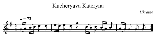 Kucheryava Kateryna - staff notation