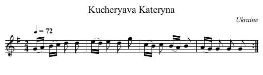 Kucheryava Kateryna - staff notation