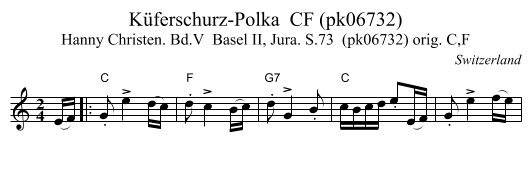 Küferschurz-Polka  CF (pk06732) - staff notation