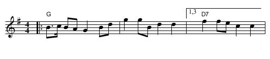 Kukkuva kello - staff notation