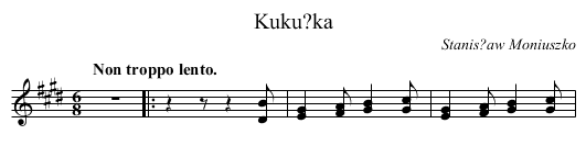 Kuku?ka - staff notation