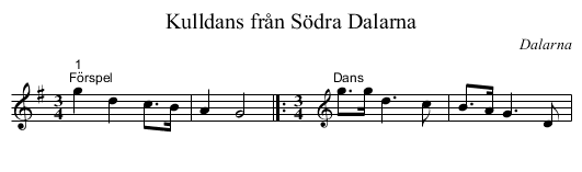 Kulldans från Södra Dalarna - staff notation