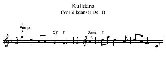 Kulldans - staff notation