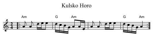 Kulsko Horo - staff notation