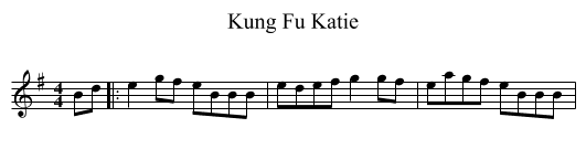 Kung Fu Katie - staff notation