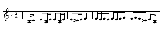 Kung Karls Halling - staff notation