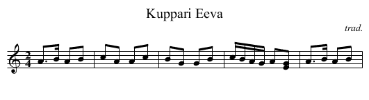 Kuppari Eeva - staff notation