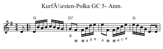 KurfÃ¼rsten-Polka GC 5- Anm. - staff notation