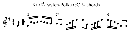 KurfÃ¼rsten-Polka GC 5- chords - staff notation