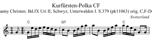 Kurf&uuml;rsten-Polka CF - staff notation