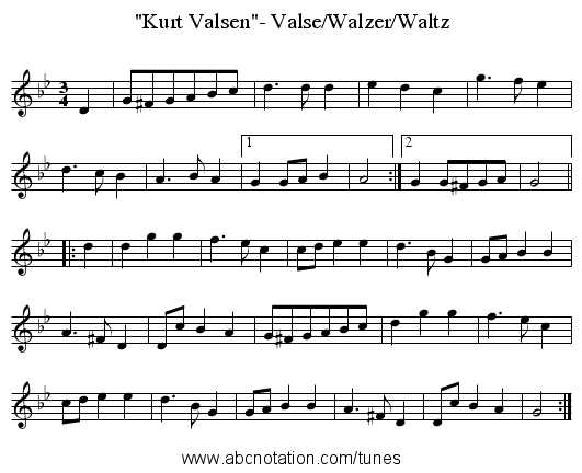 Kurt Valsen- Valse/Walzer/Waltz - staff notation
