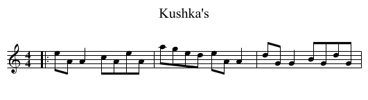 Kushka's - staff notation