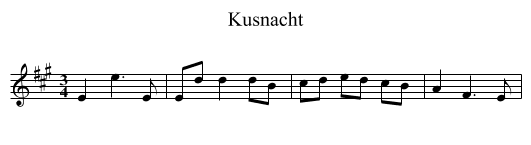 Kusnacht - staff notation