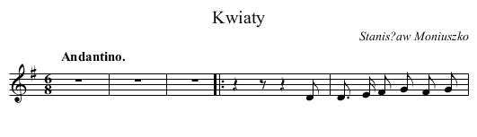 Kwiaty - staff notation