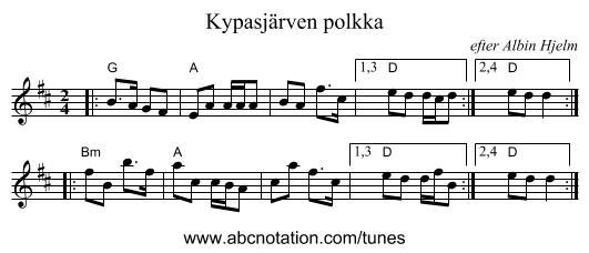 Kypasj&auml;rven polkka - staff notation