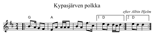 Kypasj&auml;rven polkka - staff notation