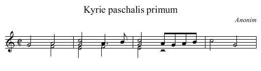 Kyrie paschalis primum - staff notation