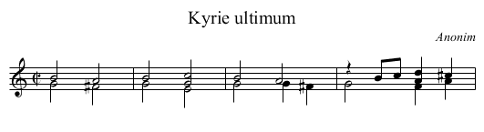 Kyrie ultimum - staff notation