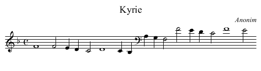 Kyrie - staff notation