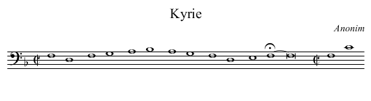 Kyrie - staff notation