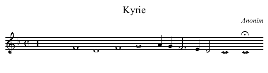 Kyrie - staff notation