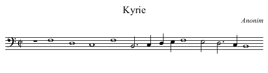Kyrie - staff notation