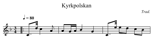 Kyrkpolskan - staff notation