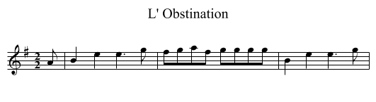 L' Obstination - staff notation