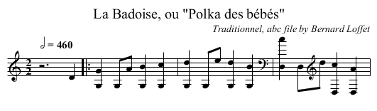 La Badoise, ou Polka des bébés - staff notation