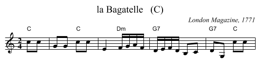 la Bagatelle   (C) - staff notation