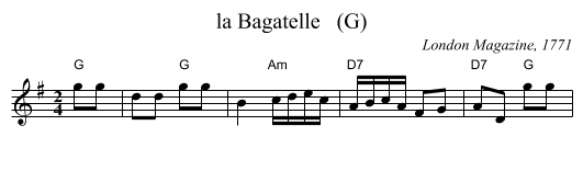 la Bagatelle   (G) - staff notation