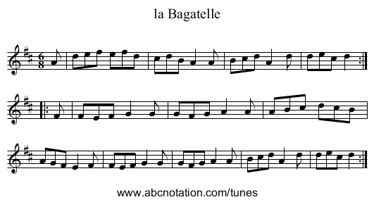 la Bagatelle - staff notation