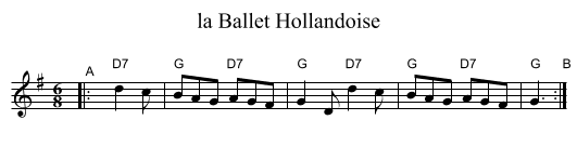 la Ballet Hollandoise - staff notation