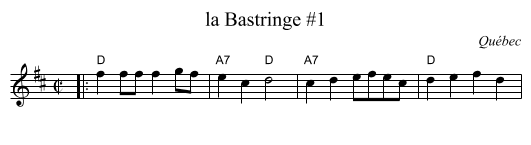 la Bastringe #1 - staff notation