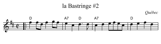 la Bastringe #2 - staff notation